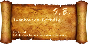 Ivánkovics Borbála névjegykártya