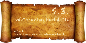 Ivánkovics Borbála névjegykártya